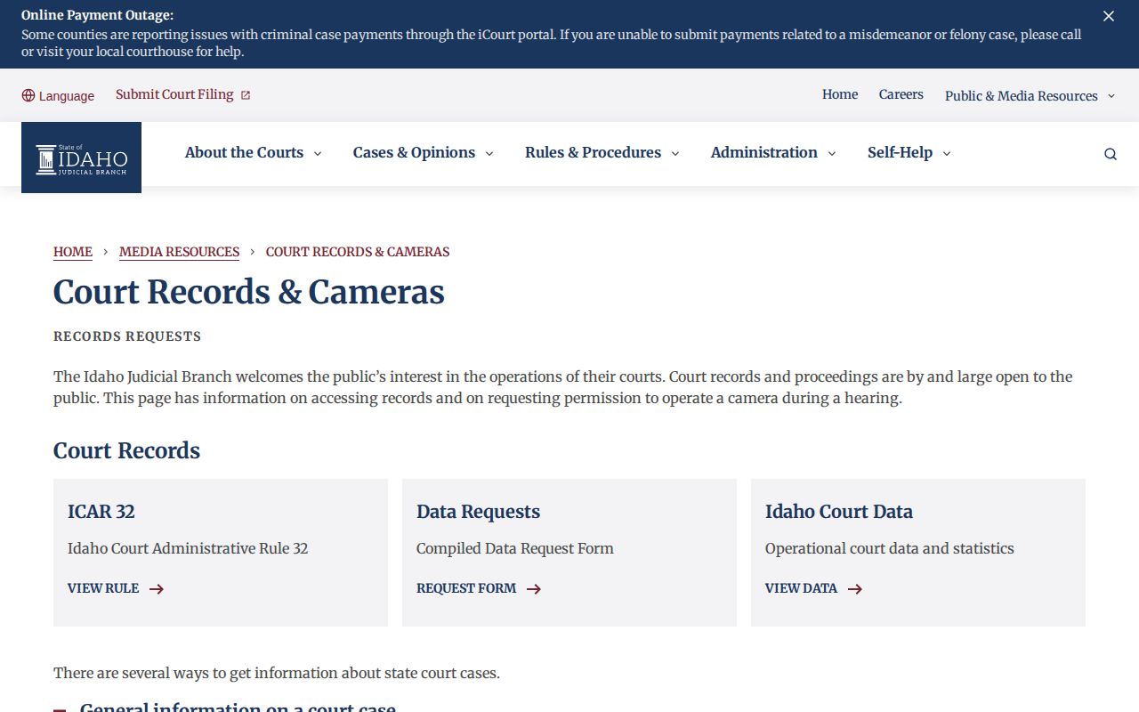 Ada County court record access guidance